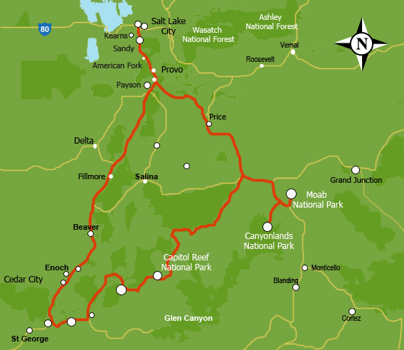 Utah Canyons Map